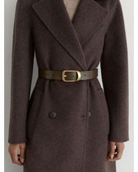 Reiss - Leather Curved-Buckle Belt - Lyst