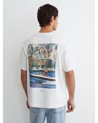 Reiss - Monte - White Cotton Monte Carlo-print Relaxed-fit T-shirt, S - Lyst