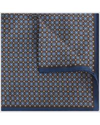 Reiss - Martino - Chocolate/navy Montecristo Silk Printed Pocket Square, One - Lyst