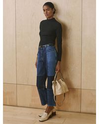 Reiss - Birch Petite Straight-Leg Patchwork Jeans - Lyst