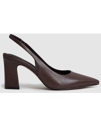 Reiss - Leather Slingback Court Shoes - Lyst