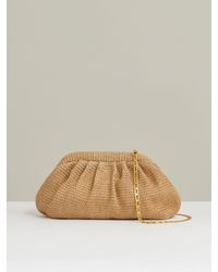 Reiss - Gia - Natural Raffia Clutch Bag - Lyst