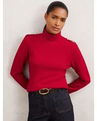 Reiss - Wool Epaulette Roll-Neck Jumper - Lyst