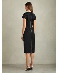 Reiss - Wool Cap Sleeve Midi Dress - Lyst