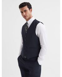 Reiss - Hope - Navy Modern Fit Travel Waistcoat, 40 R - Lyst