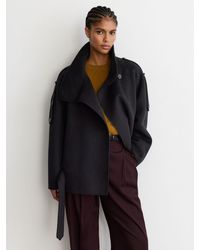 Reiss - Wool-Blend Funnel-Neck Blindseam Coat - Lyst