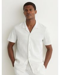 Reiss - Textured-Wave Cuban-Collar Shirt - Lyst