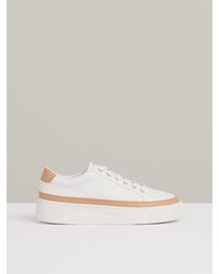 Reiss - Leanne Grained Leather Platform Trainers - Lyst