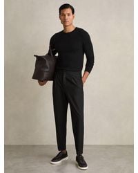 Reiss - Relaxed Drawstring Trousers With Turn-Ups - Lyst