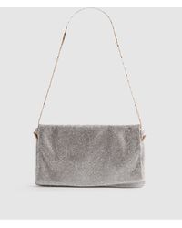 Reiss - Soho - Silver Embellished Chainmail Shoulder Bag, One - Lyst
