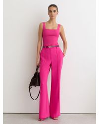 Reiss - Fion - Hot Pink Square-neck Compact-knit Vest, L (us 12-14) - Lyst