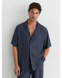 Reiss - Textured Cuban-Collar Short-Sleeve Shirt - Lyst