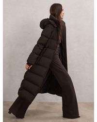 Reiss - Colette Belted-Waist Hooded Puffer Coat - Lyst