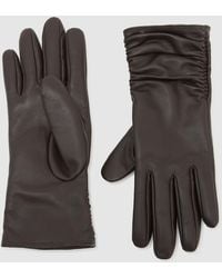 Reiss - Leather Ruched Gloves, S & M - Lyst