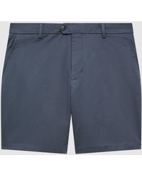 Reiss - Wicket - Airforce Blue Short Length Cotton Chino Shorts With Stretch, 32w X 29l (uk 32 S) - Lyst