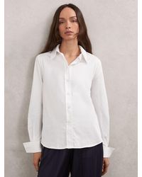 Reiss - Cotton-Sateen Folded-Cuff Shirt - Lyst