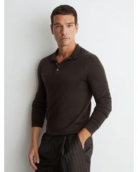 Reiss - Merino Wool Long-Sleeve Polo Shirt - Lyst