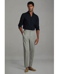 Reiss - Pact - Pistachio Relaxed Cotton Blend Elasticated Waist Trousers - Lyst