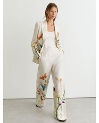 Reiss - X Nybg Printed Wide-Leg Suit Trousers - Lyst