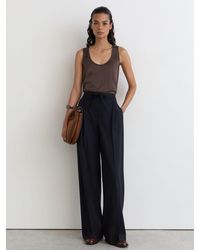 Reiss - Petite Wool-Blend Drawstring Wide-Leg Suit Trousers - Lyst