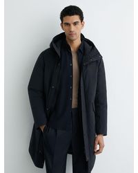 Reiss - Quilted Hooded Mid-Length Puffer Coat - Lyst