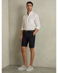 Reiss - Wicket - Navy Regular Length Casual Chino Shorts, 30 - Lyst