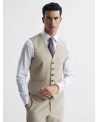 Reiss - Hw - Stone Fine Horse Shoe Wool Slim Fit Waistcoat, 40r - Lyst