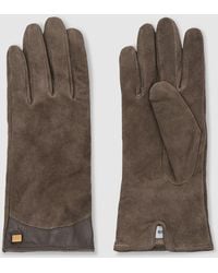 Reiss - Suede Leather-Trim Gloves, S & M - Lyst