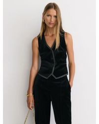 Reiss - Velvet Satin-Trim Tailored Waistcoat - Lyst