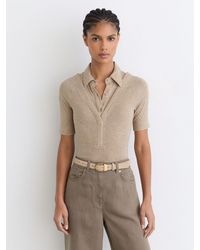 Reiss - Collar-Insert Jersey-Knit Top With Wool - Lyst