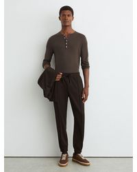 Reiss - Herringbone Cuffed Drawstring Joggers - Lyst