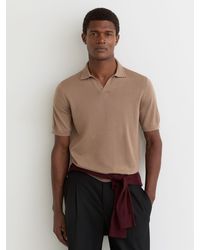 Reiss - Duchie - Camel Brown Polo Shirt, S - Lyst