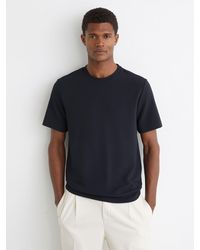 Reiss - Jack - Navy Textured Crew-neck Modern-fit T-shirt, S - Lyst
