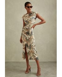 Reiss - Lennia - Multi Printed Jersey Midi Dress - Lyst