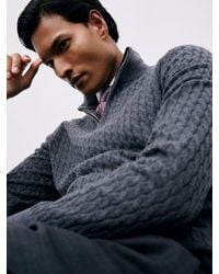 Reiss - Atelier Cashmere Cable Zip Jumper - Lyst