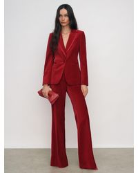 Reiss - Petite Velvet Tuxedo-Stripe Flared Trousers - Lyst