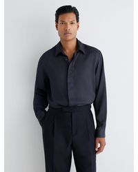 Reiss - Atelier Herringbone-Stripe Long-Sleeve Shirt Regular-Fit - Lyst