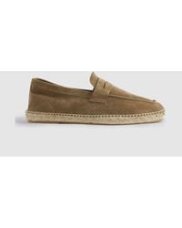 Reiss - Cannes - Stone Suede Espadrilles - Lyst