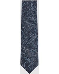 Reiss - Lipari - Indigo Silk Paisley Tie, One - Lyst