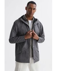 Rains - Unisex - Hooded Raincoat Jacket, Grey - Lyst