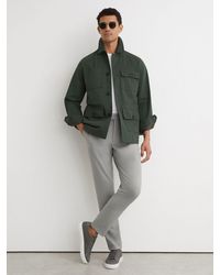Reiss - Found - Sage Green Stretch Slim-fit Drawstring Trousers, 38 - Lyst
