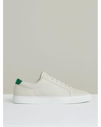 Reiss - Off & Tumbled-Leather Low-Top Trainers - Lyst