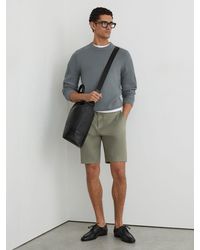 Reiss - Short - Sage Cantwell Short Cotton-blend Side-adjuster Shorts, 32 - Lyst