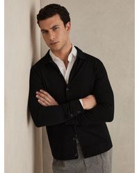Reiss - Merino Wool Button-Through Cardigan - Lyst