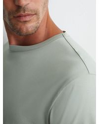 Reiss - Count - Light Sage Green Air-water Cotton Tailored-fit T-shirt, Xxl - Lyst