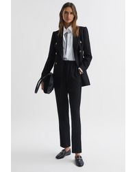 Reiss - Hailey - Black Tapered Pull On Trousers, Us 0 - Lyst