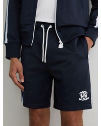 Reiss - Monogram Tape-Detail Relaxed Shorts - Lyst