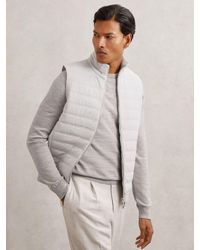 Reiss - Newford Funnel-Neck Quilted Knit Gilet - Lyst