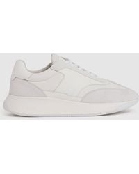 Reiss - Bonded-Leather Suede Running Trainers - Lyst