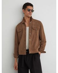 Reiss - Suede Press-Stud Twin-Pocket Jacket - Lyst
